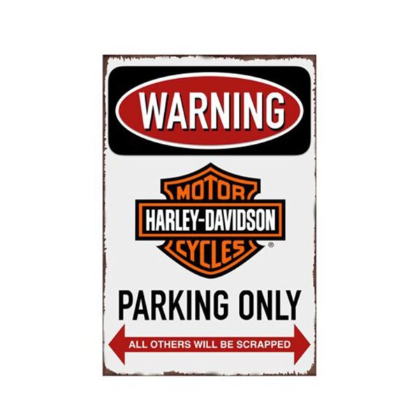 Warning Harley Davidson Parking Sign