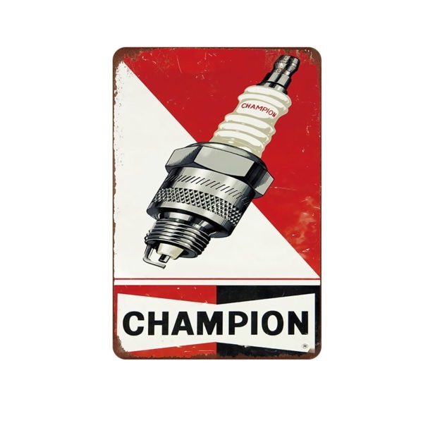 Champion Spark Plug Sign