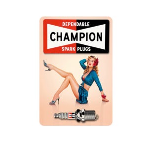 Champion Plugs Pin Up Girl Sign
