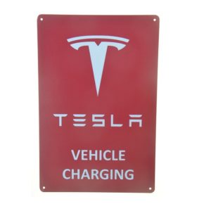 Tesla Vehicle Charging Sign